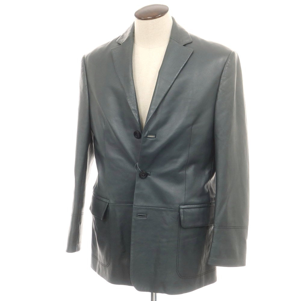 【中古】ジバンシィ GIVENCHY ラムレザー 3B カジュアルジャケット ダークグレー【 52 】【 状態ランクC 】【 メンズ 】