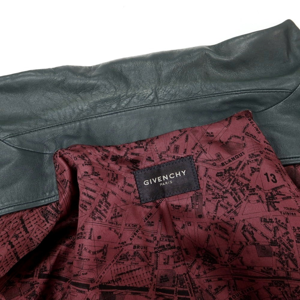 【中古】ジバンシィ GIVENCHY ラムレザー 3B カジュアルジャケット ダークグレー【 52 】【 状態ランクC 】【 メンズ 】