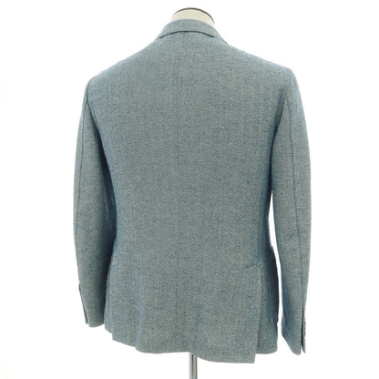 【中古】ラルディーニ LARDINI コットンナイロンリネン ヘリンボーン 3B カジュアルジャケット ブルーxホワイト【 52 】【 状態ランクD 】【 メンズ 】