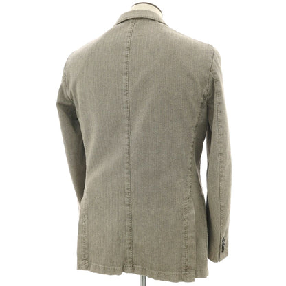 【中古】ボリオリ BOGLIOLI COAT コットン ヘリンボーン 3B カジュアルジャケット ダークベージュ【 52 】【 状態ランクC 】【 メンズ 】