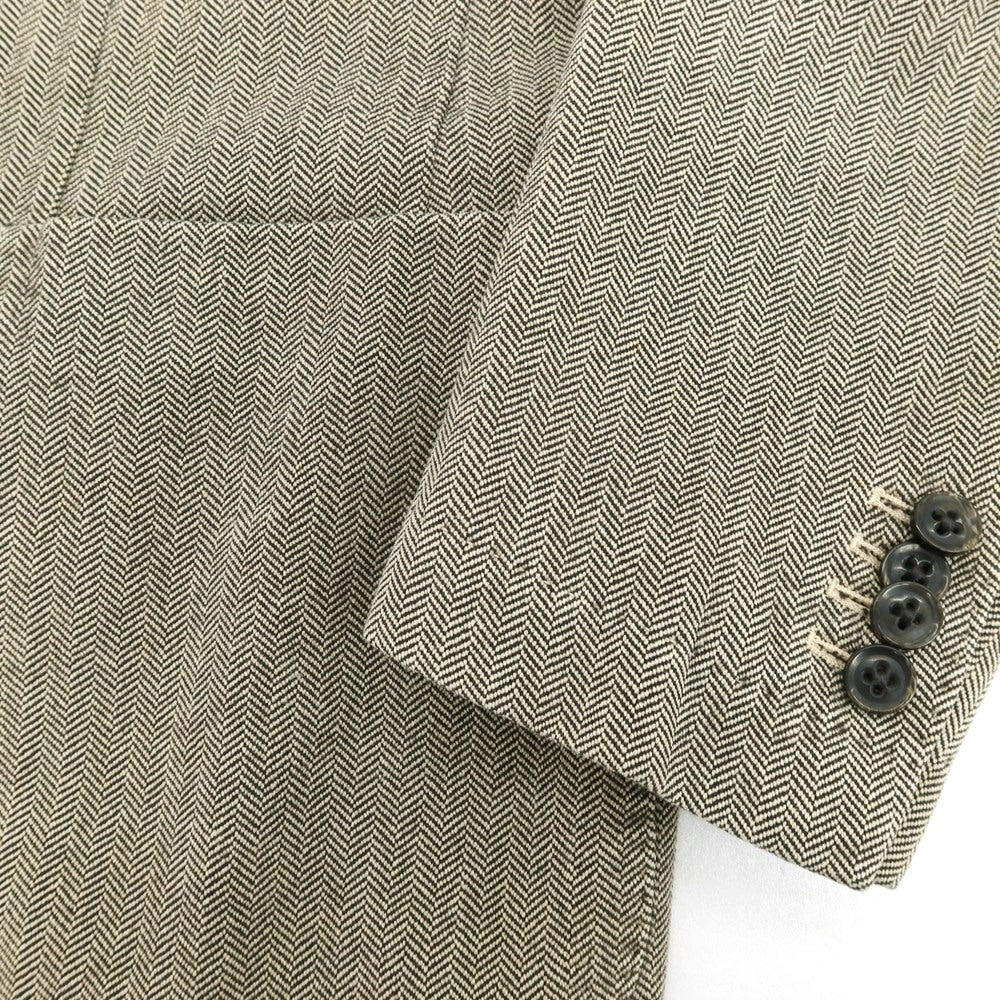 【中古】ボリオリ BOGLIOLI COAT コットン ヘリンボーン 3B カジュアルジャケット ダークベージュ【 52 】【 状態ランクC 】【 メンズ 】