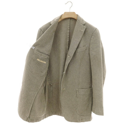 【中古】ボリオリ BOGLIOLI COAT コットン ヘリンボーン 3B カジュアルジャケット ダークベージュ【 52 】【 状態ランクC 】【 メンズ 】