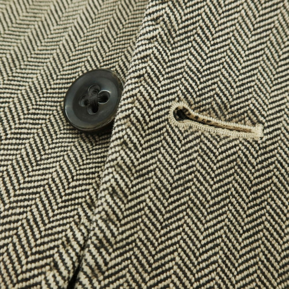 【中古】ボリオリ BOGLIOLI COAT コットン ヘリンボーン 3B カジュアルジャケット ダークベージュ【 52 】【 状態ランクC 】【 メンズ 】