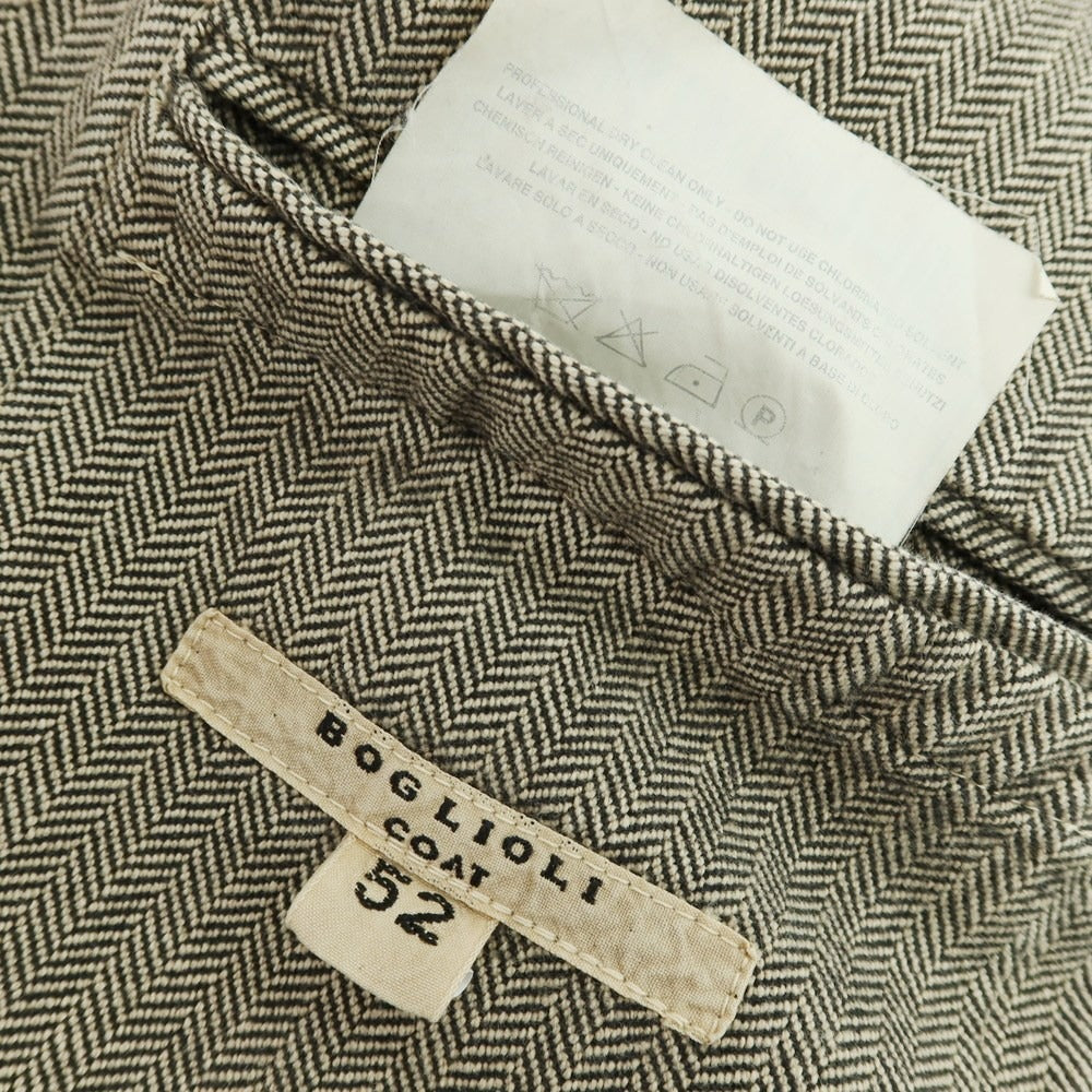 【中古】ボリオリ BOGLIOLI COAT コットン ヘリンボーン 3B カジュアルジャケット ダークベージュ【 52 】【 状態ランクC 】【 メンズ 】