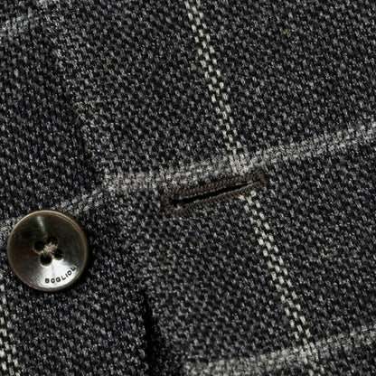 【中古】ボリオリ BOGLIOLI DOVER ストレッチ ウールカシミヤナイロン チェック 3B テーラードジャケット ダークグレーxグレー【 50 】【 状態ランクB 】【 メンズ 】