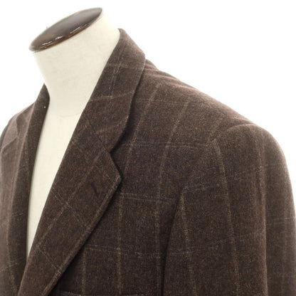 【中古】ベルベスト Belvest ウールカシミヤ チェック 3B テーラードジャケット ダークブラウン【 52 】【 状態ランクC 】【 メンズ 】
