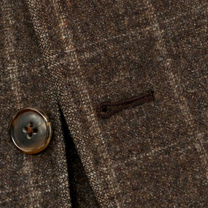 【中古】ベルベスト Belvest ウールカシミヤ チェック 3B テーラードジャケット ダークブラウン【 52 】【 状態ランクC 】【 メンズ 】