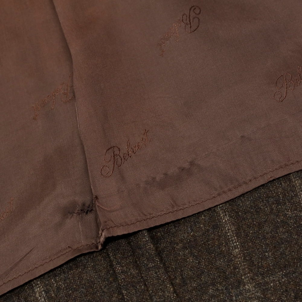 【中古】ベルベスト Belvest ウールカシミヤ チェック 3B テーラードジャケット ダークブラウン【 52 】【 状態ランクC 】【 メンズ 】