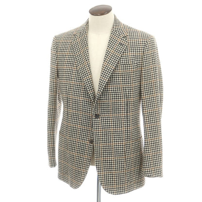 【中古】スティレ ラティーノ STILE LATINO ウール ハウンドトゥースチェック 3B テーラードジャケット アイボリーxブラック【 52 】【 状態ランクB 】【 メンズ 】