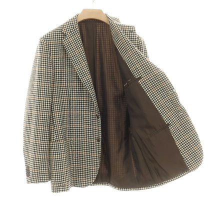 【中古】スティレ ラティーノ STILE LATINO ウール ハウンドトゥースチェック 3B テーラードジャケット アイボリーxブラック【 52 】【 状態ランクB 】【 メンズ 】