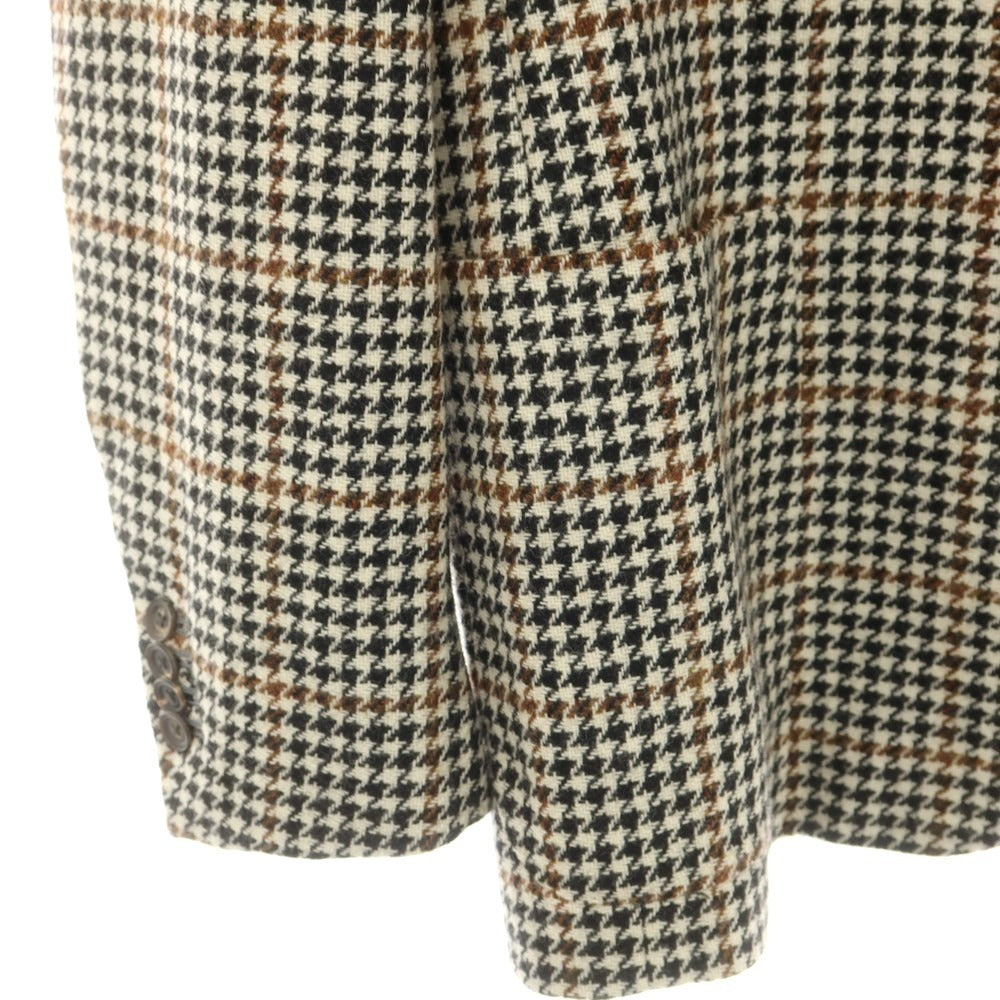 【中古】スティレ ラティーノ STILE LATINO ウール ハウンドトゥースチェック 3B テーラードジャケット アイボリーxブラック【 52 】【 状態ランクB 】【 メンズ 】