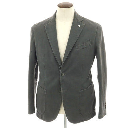 【中古】エルビーエム1911 L.B.M.1911 コットンリネン 2B カジュアルジャケット ダークグレー【 52 】【 状態ランクC 】【 メンズ 】