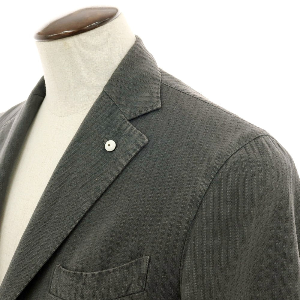 【中古】エルビーエム1911 L.B.M.1911 コットンリネン 2B カジュアルジャケット ダークグレー【 52 】【 状態ランクC 】【 メンズ 】