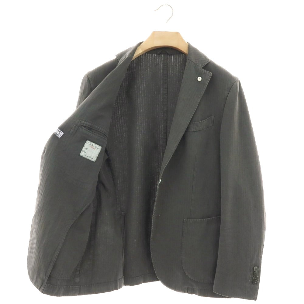 【中古】エルビーエム1911 L.B.M.1911 コットンリネン 2B カジュアルジャケット ダークグレー【 52 】【 状態ランクC 】【 メンズ 】