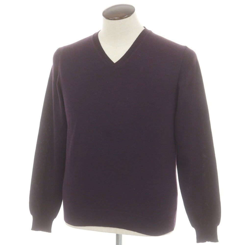 【中古】ザノーネ ZANONE ウール Vネック プルオーバーニット パープル【 50 】【 状態ランクB 】【 メンズ 】