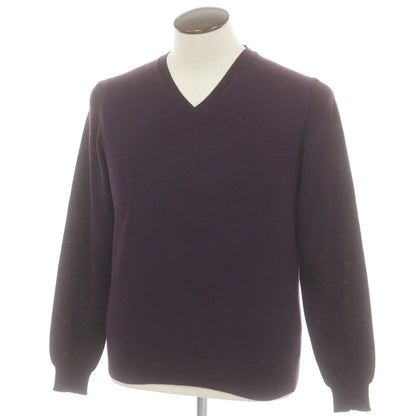 【中古】ザノーネ ZANONE ウール Vネック プルオーバーニット パープル【 50 】【 状態ランクB 】【 メンズ 】
