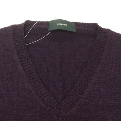【中古】ザノーネ ZANONE ウール Vネック プルオーバーニット パープル【 50 】【 状態ランクB 】【 メンズ 】