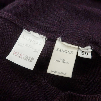 【中古】ザノーネ ZANONE ウール Vネック プルオーバーニット パープル【 50 】【 状態ランクB 】【 メンズ 】