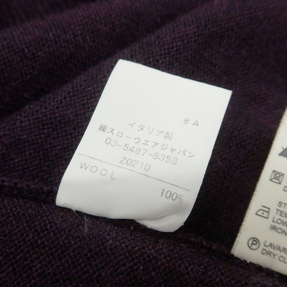 【中古】ザノーネ ZANONE ウール Vネック プルオーバーニット パープル【 50 】【 状態ランクB 】【 メンズ 】