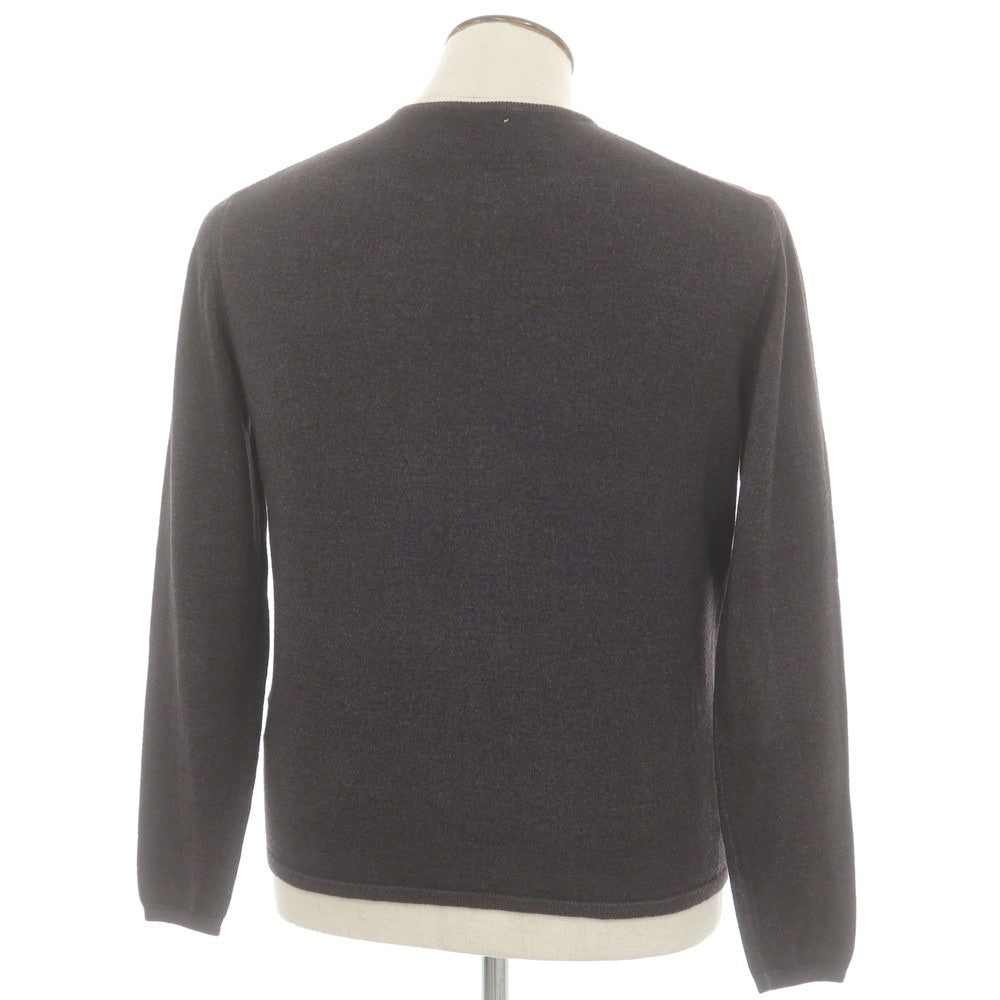 【中古】クルチアーニ CRUCIANI ガーメントダイ ウール Vネック プルオーバーニット ブラックブラウンメランジ【 50 】【 状態ランクC 】【 メンズ 】