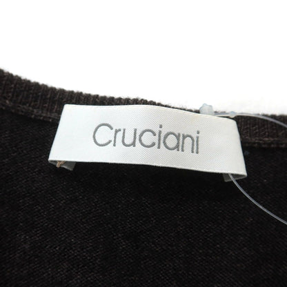 【中古】クルチアーニ CRUCIANI ガーメントダイ ウール Vネック プルオーバーニット ブラックブラウンメランジ【 50 】【 状態ランクC 】【 メンズ 】