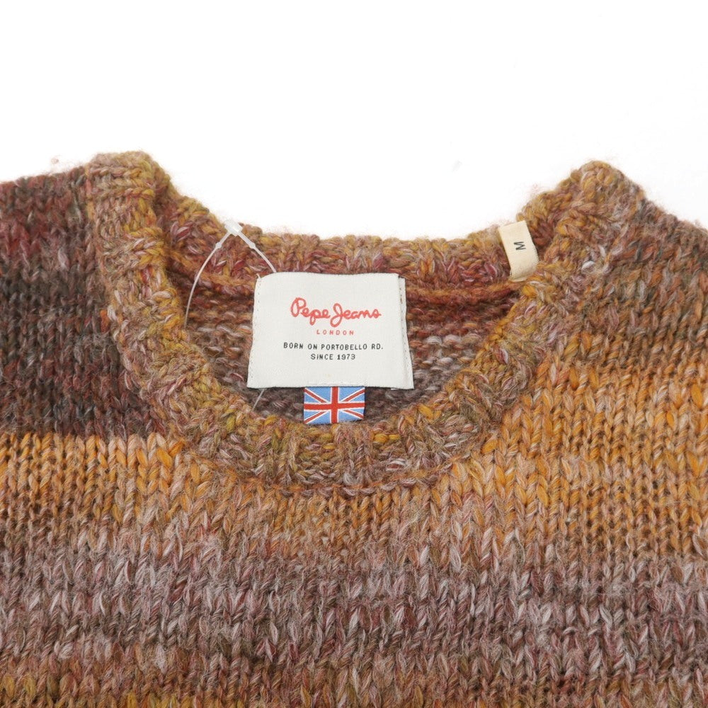 【中古】ペペ ジーンズ Pepe Jeans アクリルウール クルーネック プルオーバーニット マルチカラー【 M 】【 状態ランクC 】【 メンズ 】