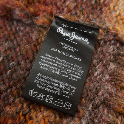 【中古】ペペ ジーンズ Pepe Jeans アクリルウール クルーネック プルオーバーニット マルチカラー【 M 】【 状態ランクC 】【 メンズ 】