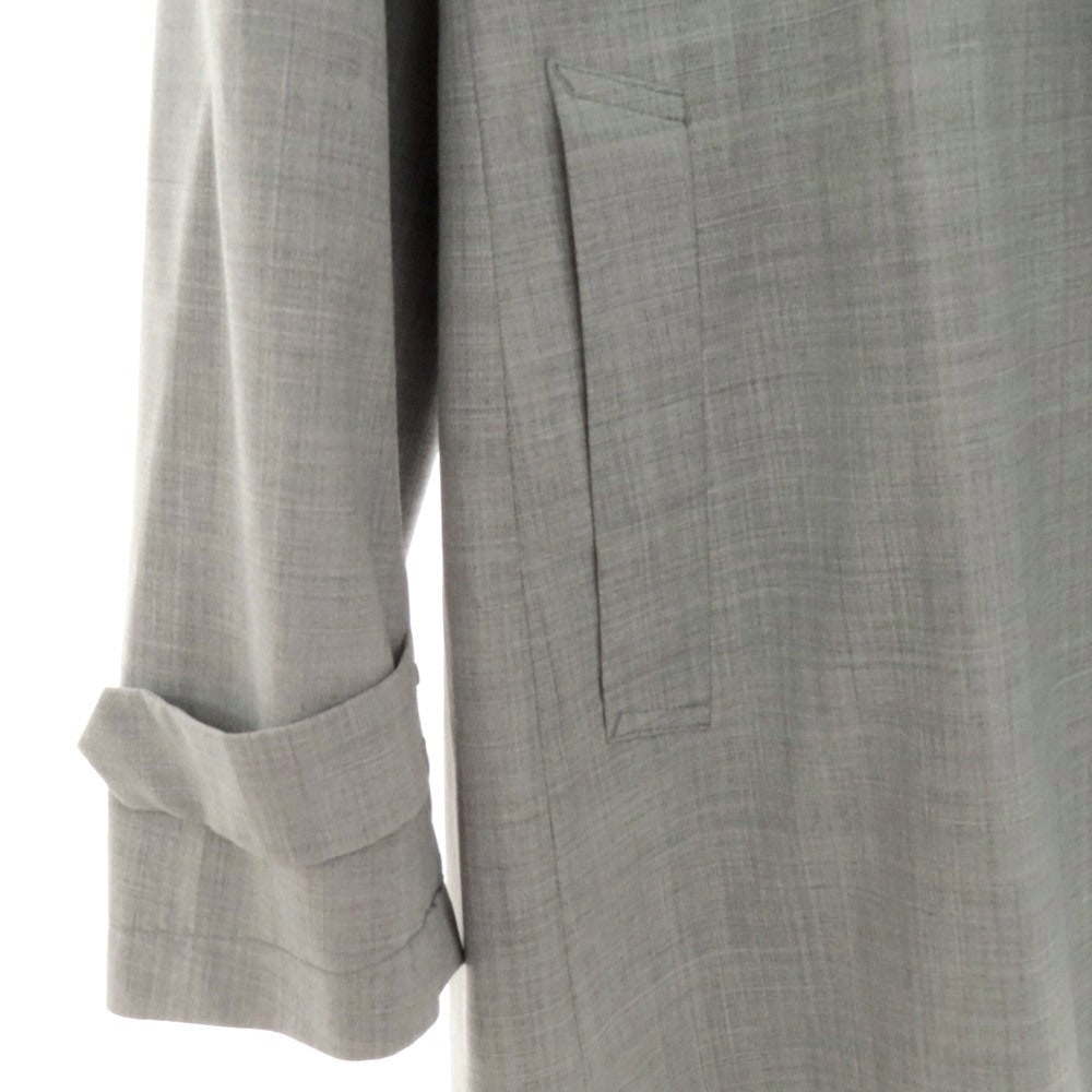 【中古】ランバンオンブルー LANVIN en Bleu ウールポリエステル ステンカラーコート グレー【 48 】【 状態ランクB 】【 メンズ 】