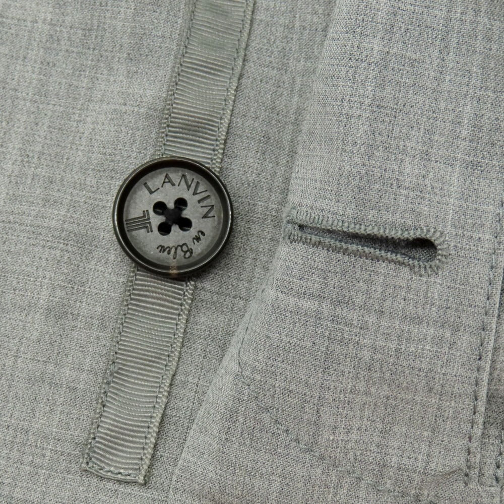 【中古】ランバンオンブルー LANVIN en Bleu ウールポリエステル ステンカラーコート グレー【 48 】【 状態ランクB 】【 メンズ 】