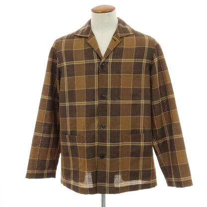 【中古】トゥモローランド TOMORROWLAND ウール チェック カバーオール ブラウンxベージュ【 M 】【 状態ランクA 】【 メンズ 】
