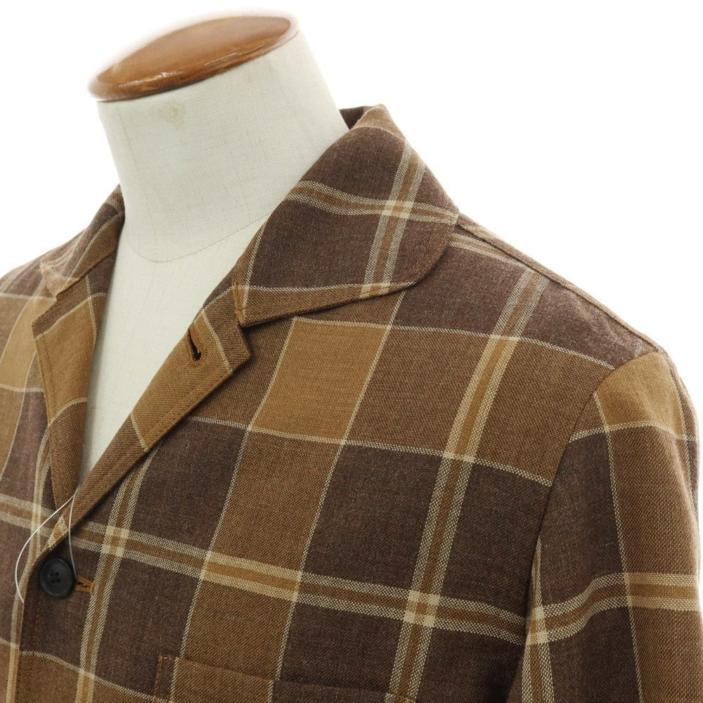 【中古】トゥモローランド TOMORROWLAND ウール チェック カバーオール ブラウンxベージュ【 M 】【 状態ランクA 】【 メンズ 】