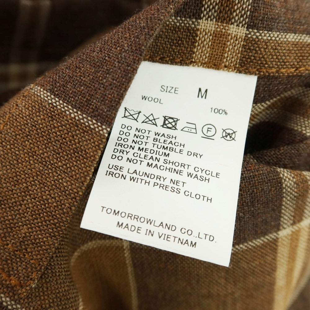 【中古】トゥモローランド TOMORROWLAND ウール チェック カバーオール ブラウンxベージュ【 M 】【 状態ランクA 】【 メンズ 】