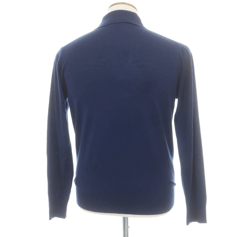 【中古】トゥット TUTTO ハイゲージ ウール 長袖 ポロニット ネイビー【 48 】【 状態ランクB 】【 メンズ 】