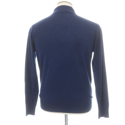 【中古】トゥット TUTTO ハイゲージ ウール 長袖 ポロニット ネイビー【 48 】【 状態ランクB 】【 メンズ 】
