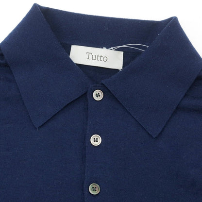 【中古】トゥット TUTTO ハイゲージ ウール 長袖 ポロニット ネイビー【 48 】【 状態ランクB 】【 メンズ 】