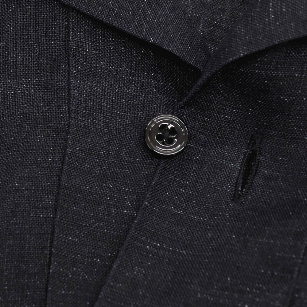 【中古】ランバンコレクション LANVIN COLLECTION リネン プルオーバー 半袖シャツ ブラック【サイズ46】【 状態ランクB 】【 メンズ 】