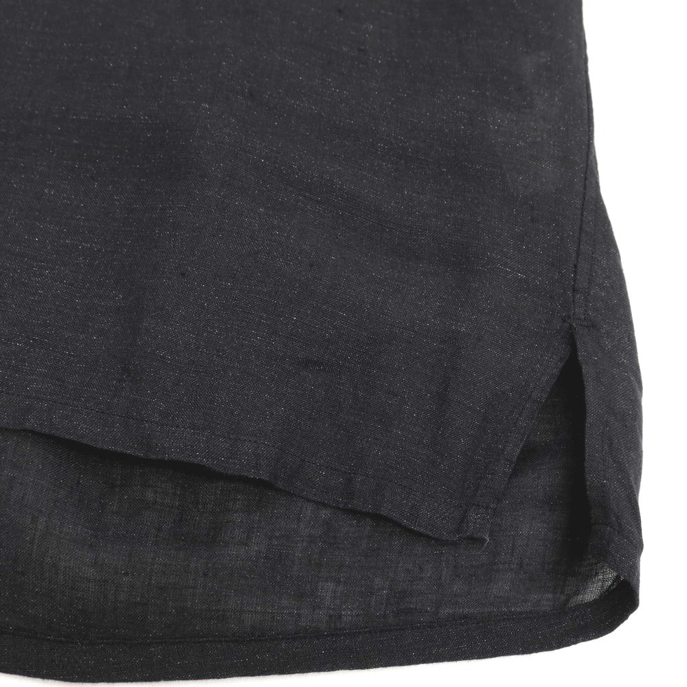 【中古】ランバンコレクション LANVIN COLLECTION リネン プルオーバー 半袖シャツ ブラック【サイズ46】【 状態ランクB 】【 メンズ 】