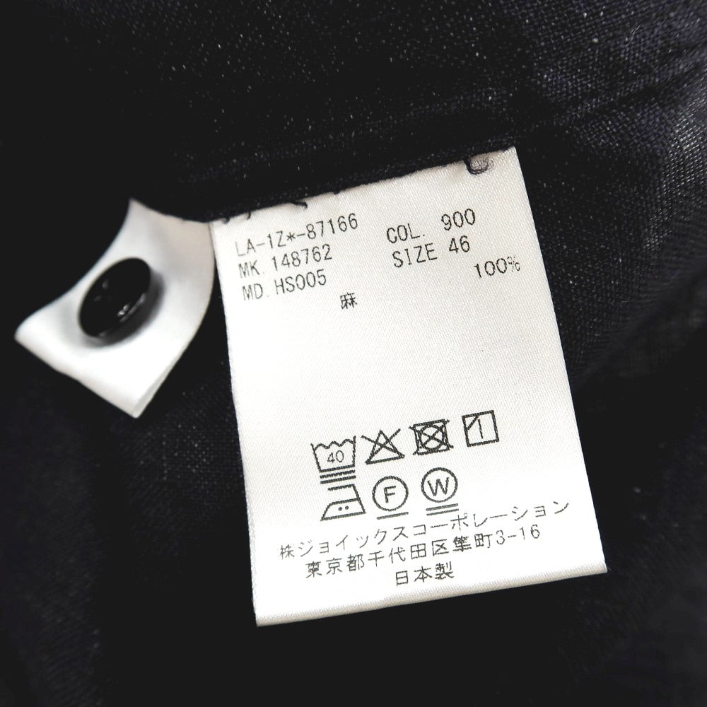 【中古】ランバンコレクション LANVIN COLLECTION リネン プルオーバー 半袖シャツ ブラック【サイズ46】【 状態ランクB 】【 メンズ 】