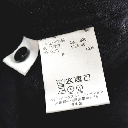 【中古】ランバンコレクション LANVIN COLLECTION リネン プルオーバー 半袖シャツ ブラック【サイズ46】【 状態ランクB 】【 メンズ 】