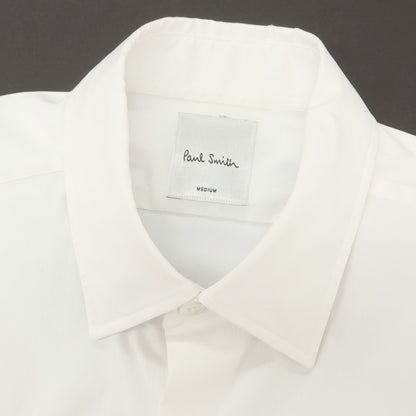 【中古】ポールスミス Paul Smith ストレッチ コットンナイロン レギュラーカラー ドレスシャツ ホワイト【 M 】【 状態ランクC 】【 メンズ 】