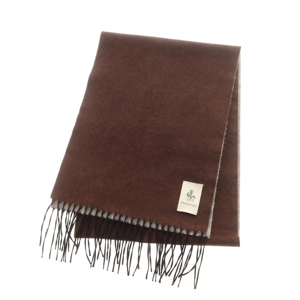【中古】ピアチェンツァ PIACENZA シルクカシミヤ マフラー ブラウンxグレー【 状態ランクB 】【 メンズ 】