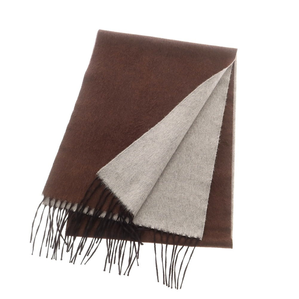 【中古】ピアチェンツァ PIACENZA シルクカシミヤ マフラー ブラウンxグレー【 状態ランクB 】【 メンズ 】