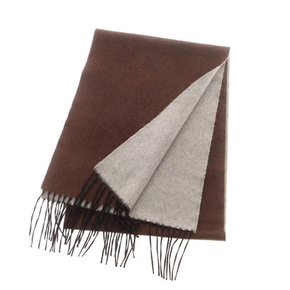 【中古】ピアチェンツァ PIACENZA シルクカシミヤ マフラー ブラウンxグレー【 状態ランクB 】【 メンズ 】