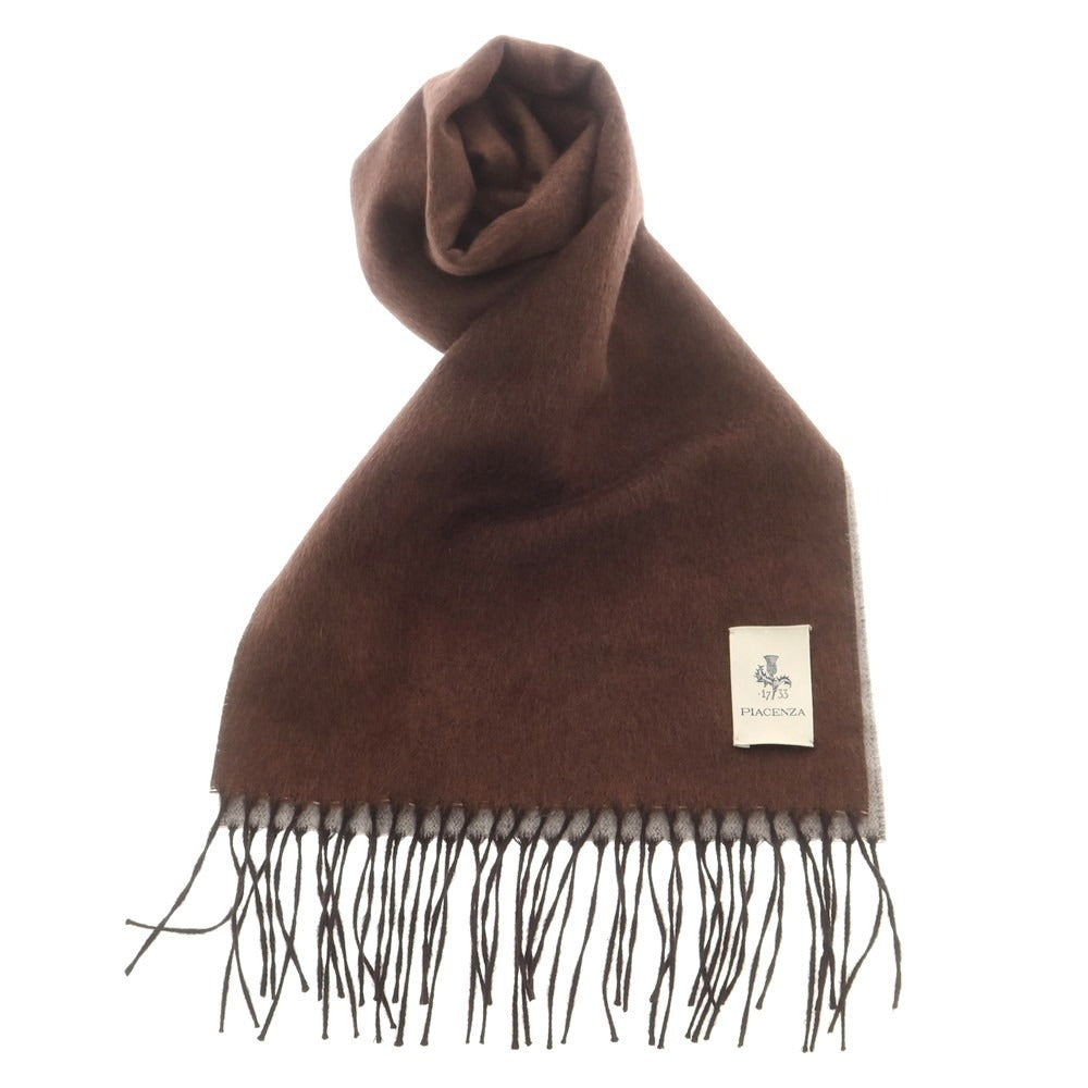 【中古】ピアチェンツァ PIACENZA シルクカシミヤ マフラー ブラウンxグレー【 状態ランクB 】【 メンズ 】