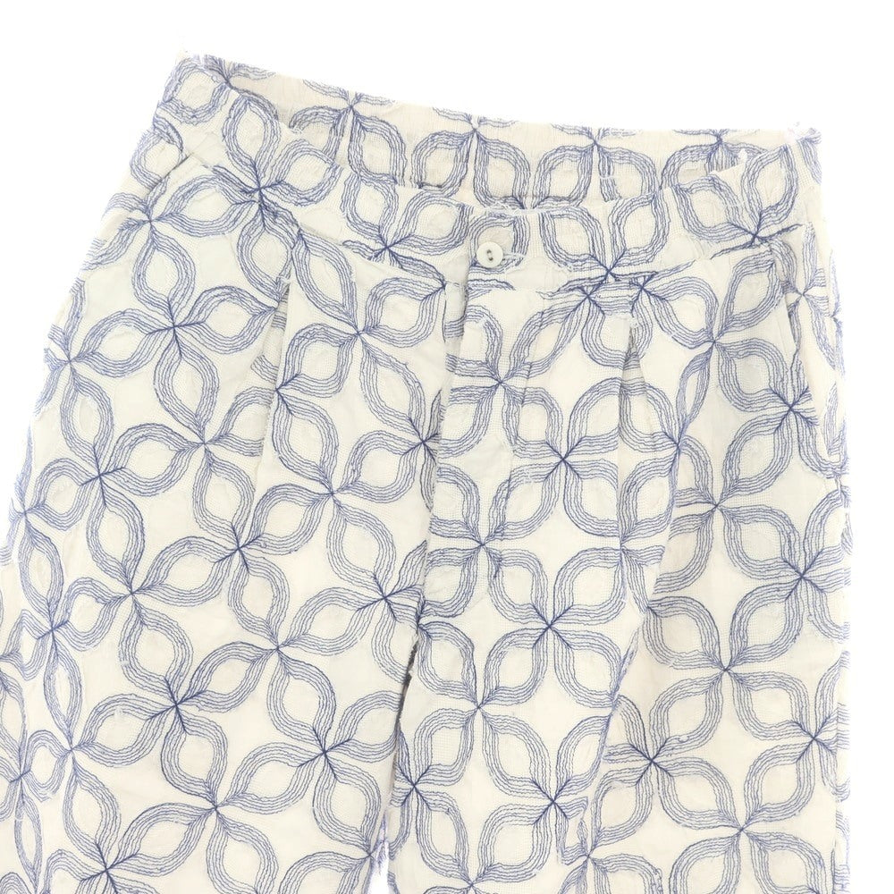 【中古】ピリオドフィーチャーズ PERIOD FEATURES コットン パンツ ホワイトxブルー【 3 】【 状態ランクB 】【 メンズ 】