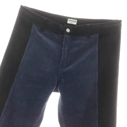 【中古】レノマ renoma コットン 中太畝 フレア コーデュロイパンツ ネイビーxブラック【 3 】【 状態ランクC 】【 メンズ 】