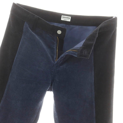 【中古】レノマ renoma コットン 中太畝 フレア コーデュロイパンツ ネイビーxブラック【 3 】【 状態ランクC 】【 メンズ 】