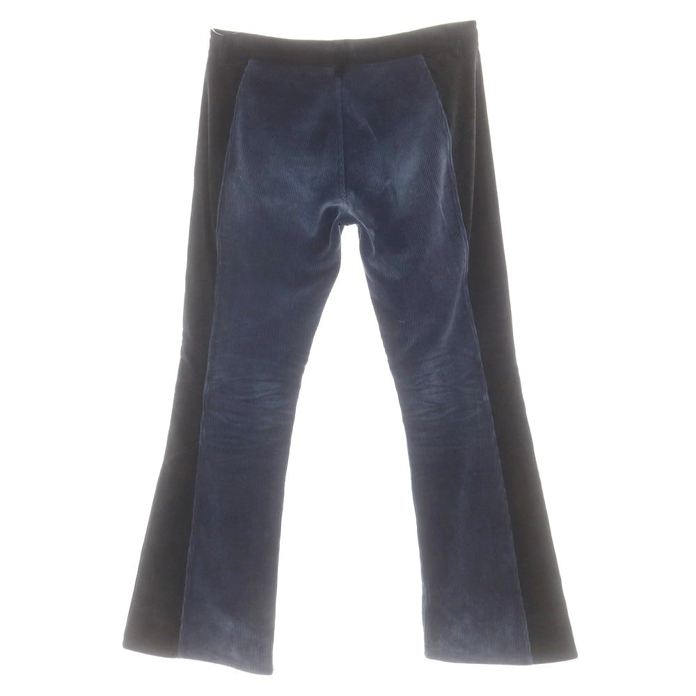 【中古】レノマ renoma コットン 中太畝 フレア コーデュロイパンツ ネイビーxブラック【 3 】【 状態ランクC 】【 メンズ 】