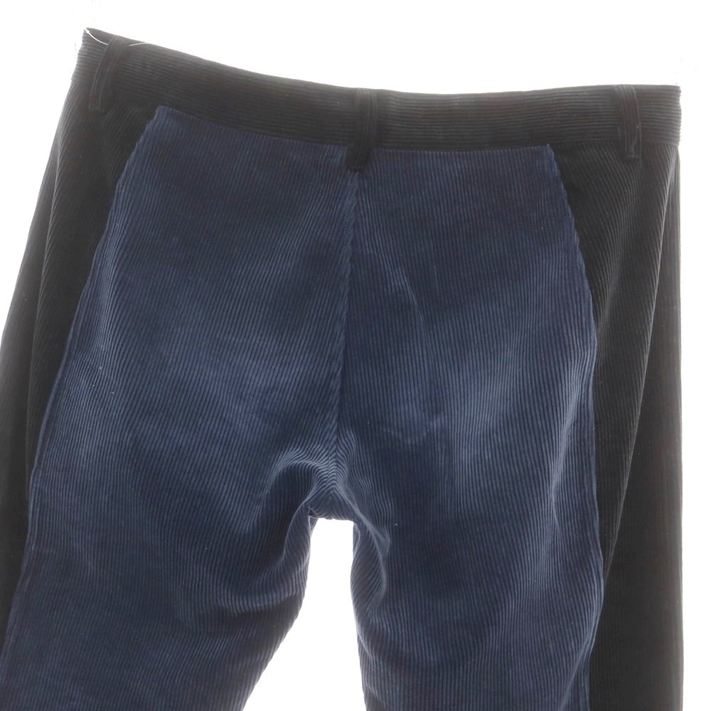 【中古】レノマ renoma コットン 中太畝 フレア コーデュロイパンツ ネイビーxブラック【 3 】【 状態ランクC 】【 メンズ 】