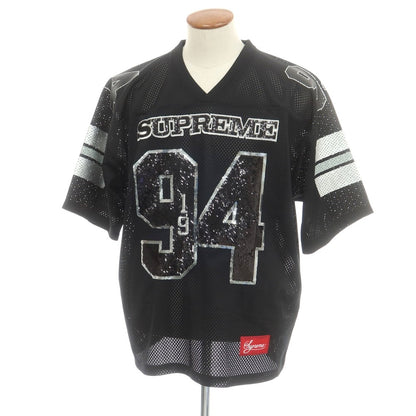 【中古】シュプリーム Supreme 2025年秋冬 Sequin Football Jersey フットボールジャージー ブラック【 M 】【 状態ランクA 】【 メンズ 】